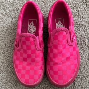 Vans Kids Hot Pink Checkered Slip-On Sneakers